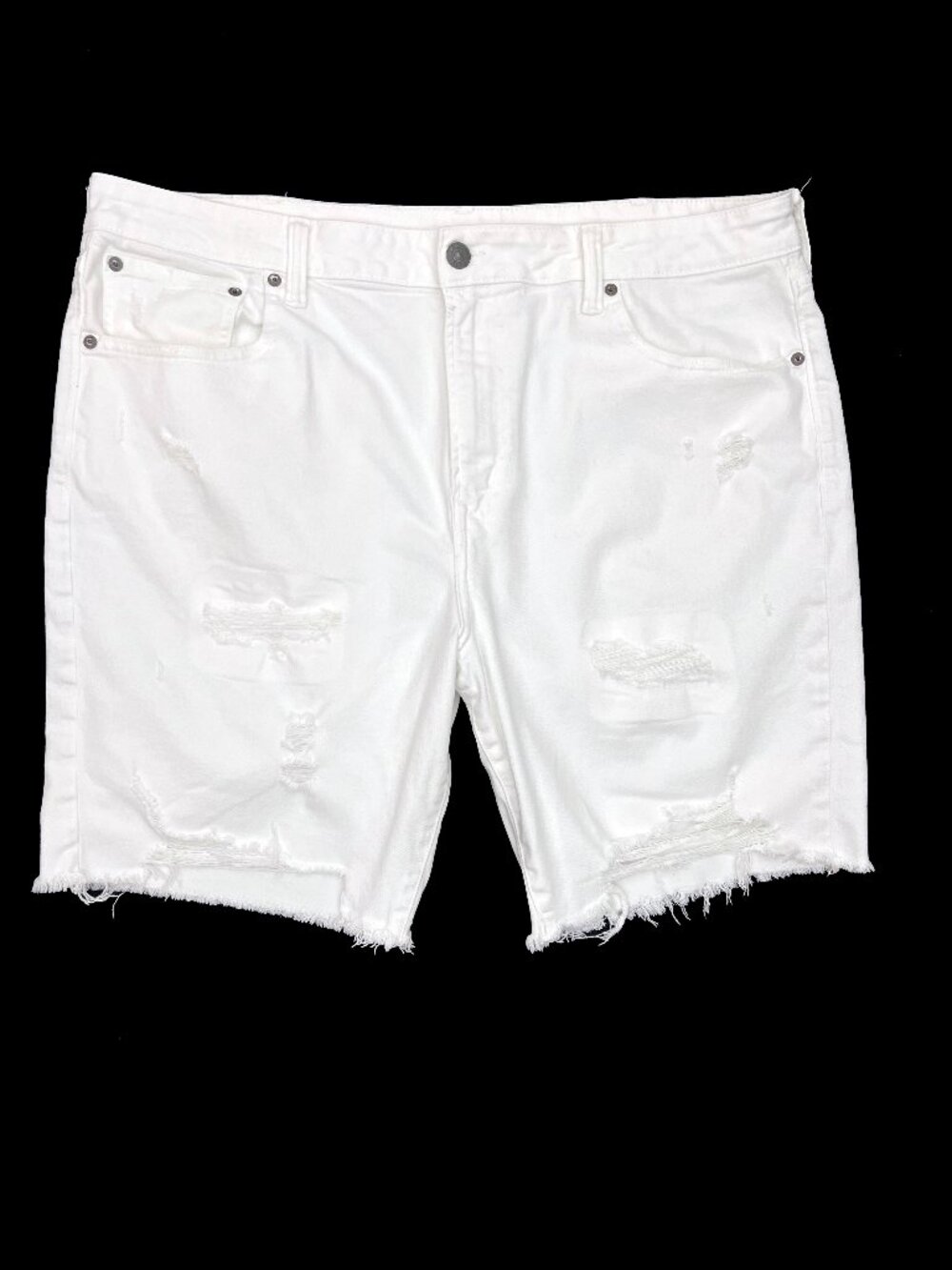 American Eagle Next Level AirFlex White Distressed Jean Stretch Shorts Mens 40